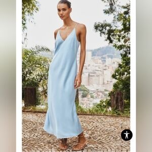 Zara Satin Lingerie Style Midi Dress